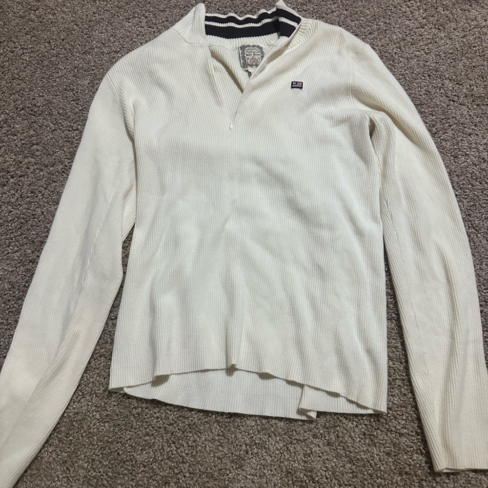 Polo by Ralph Lauren White Zip-Up Sweater for Men